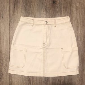 NWOT Etophe Studio Cream A-Line Denim Skirt